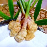 谷中生姜の味噌はさみ天ぷら